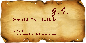 Gogolák Ildikó névjegykártya